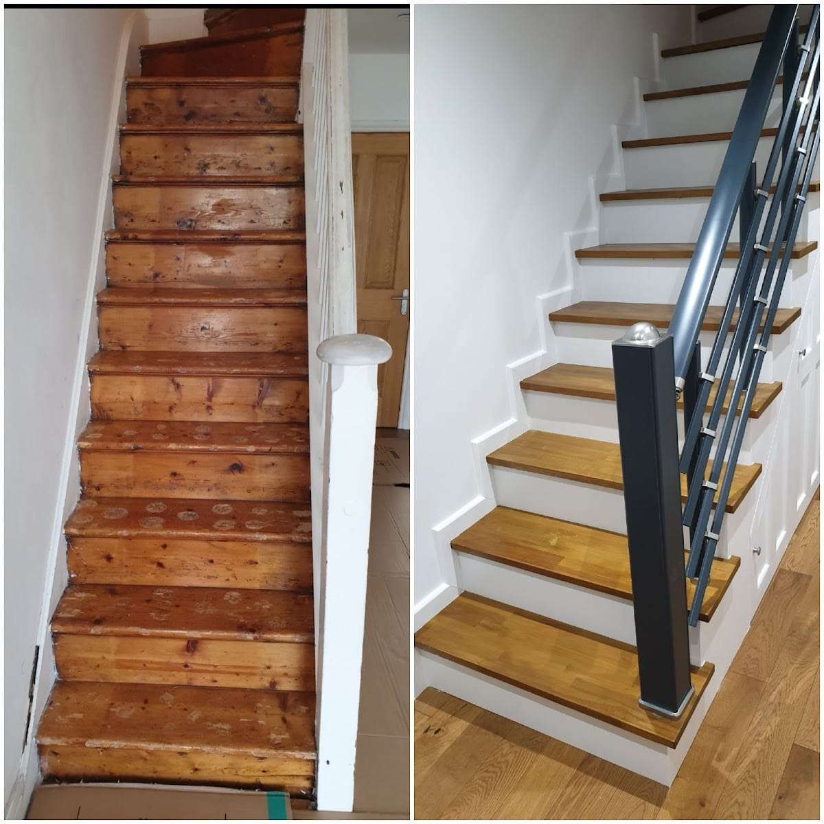 Before and after staircase, by R Construction Ltd